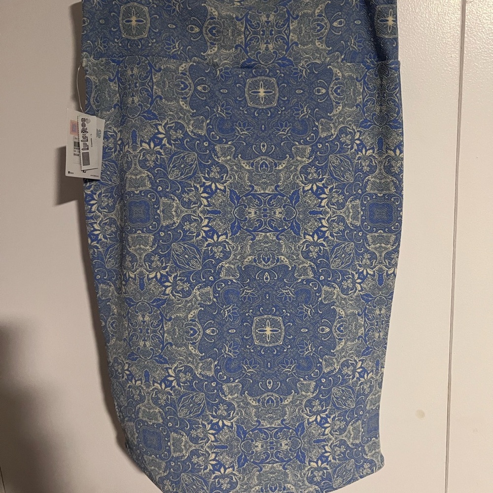 LuLaRoe Blue Midi Pencil Skirt